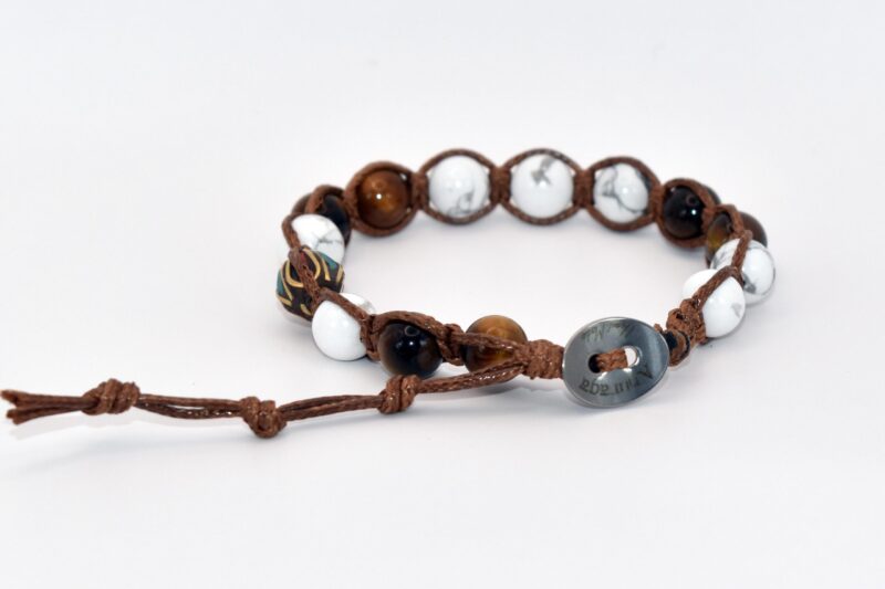 Occhio di Tigre, Aulite Bianca, Ottone Nepalese Turchese/Corallo