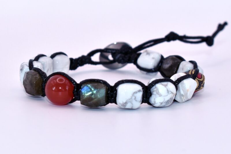 Corniola, Labradorite, Aulite Bianca, Ottone Nepalese Turchese/Corallo