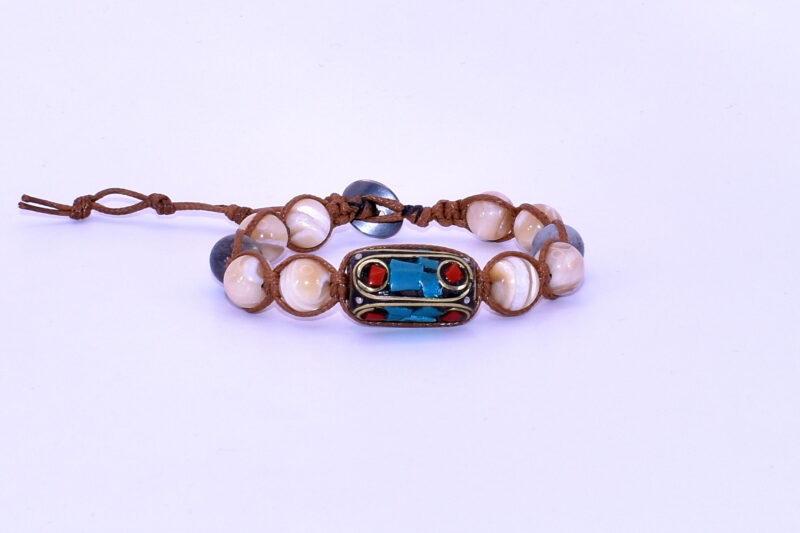 Madreperla, Labradorite, DZI Ottone Turchese Corallo