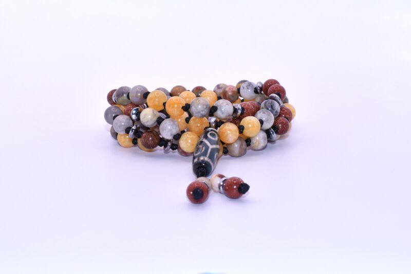 Pietra di Sole, Diaspro Picasso, Giada Gialla, Accessori Ematite, DZI 6 Occhi